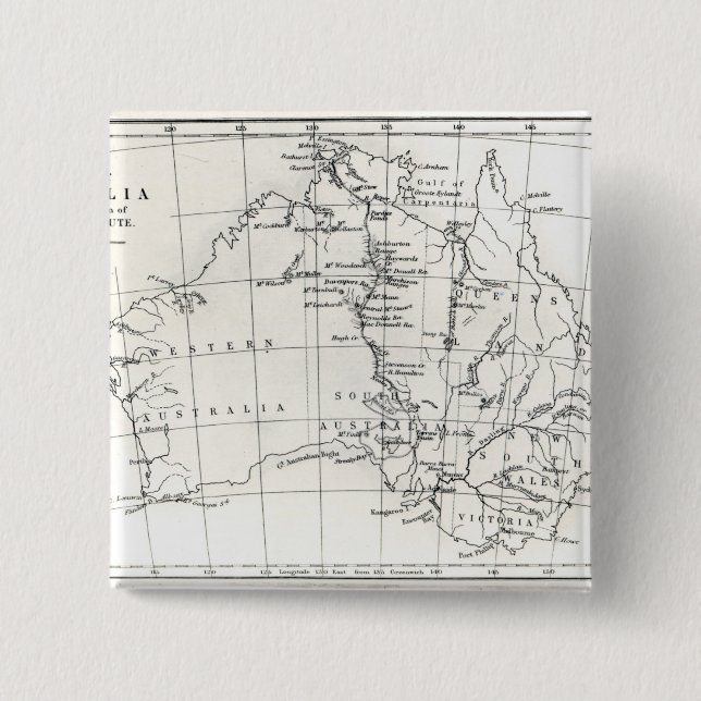 Sketch map of Australia Pinback Button (Front)