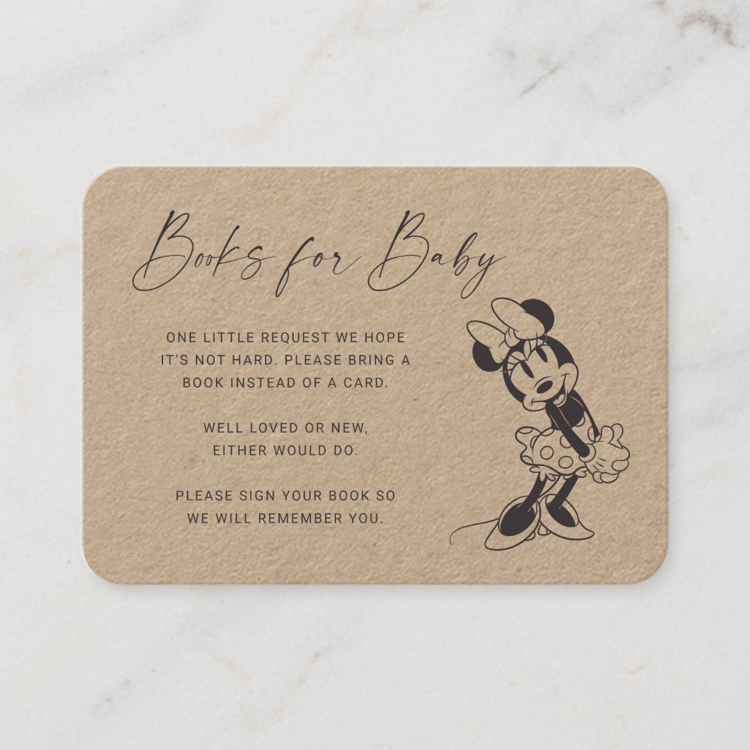 Sketch Minnie Mouse | Books for Baby Insert Card | Zazzle