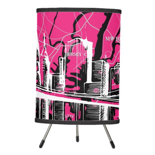 Sketch New York Skyline NY Map Tripod Lamp