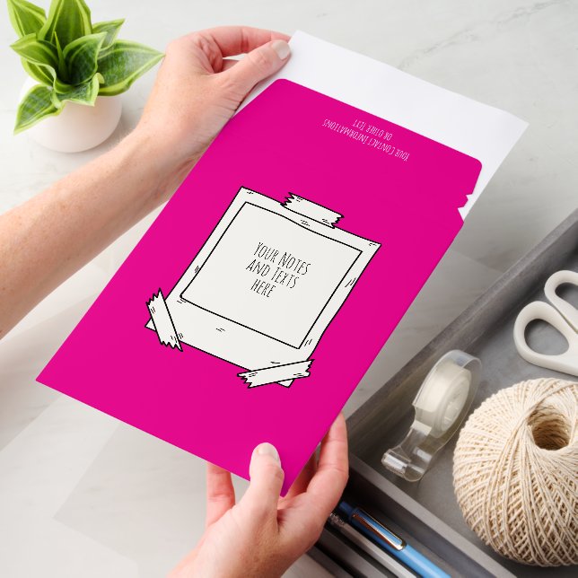 Sketch Notes Frame - black white 2 + text Envelope Mailers (Desk)