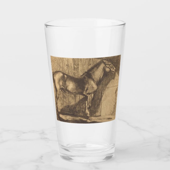 Sketch of a Pony (by Paul-Albert Besnard) Glass (Front)