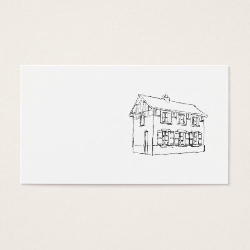 Sketch of an Old House, with Shutters. Business Card Templates