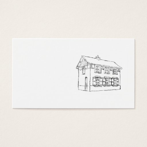 Customizable Sketch of an Old House, with Shutters. Business Card Templates