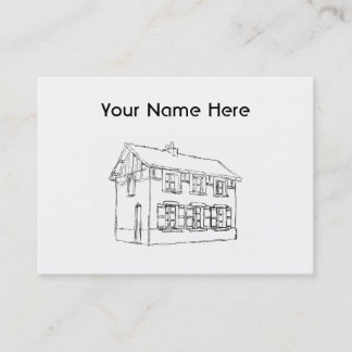 Sketch of an Old House, with Shutters. Business Card