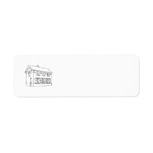Sketch of an Old House, with Shutters. Label (Front)