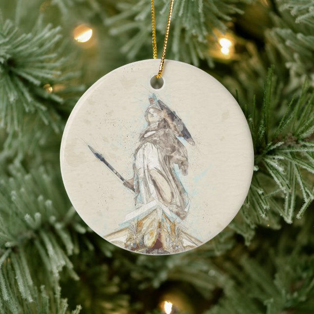 Sketch of Athena Ceramic Ornament – Classical Home (Tree)
