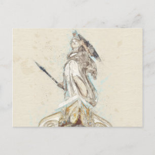 Sketch of Athena Statue Announcement Postcard