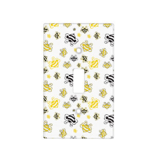 sketch of bees pattern background light switch cover