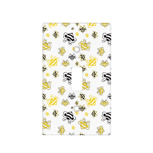 sketch of bees pattern background light switch cover (Front)