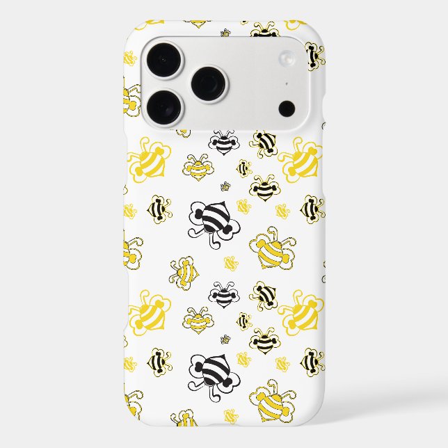 Sketch of Bees Pattern iPhone Case | Nature Bee (Back)