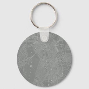 Sketch of Boston City Map Keychain