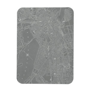 Sketch of Boston City Map Magnet