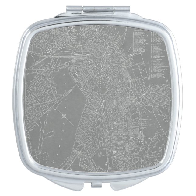 Sketch of Boston City Map Vanity Mirror (Front)