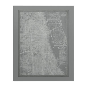 Sketch of Chicago City Map Acrylic Print