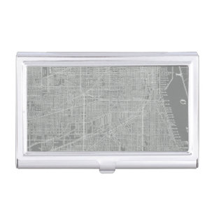 Sketch of Chicago City Map Business Card Holder