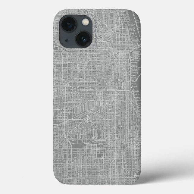 Sketch of Chicago City Map Case-Mate iPhone Case (Back)