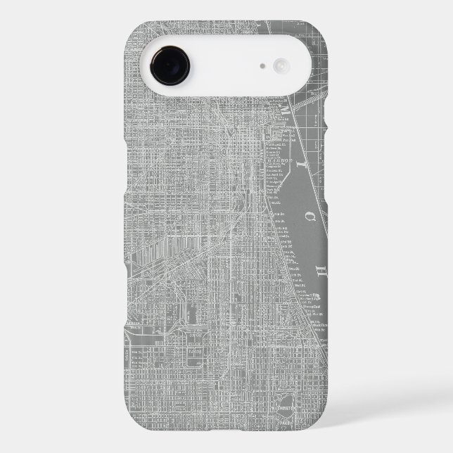 Sketch of Chicago City Map Case-Mate iPhone Case (Back)