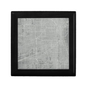 Sketch of Chicago City Map Keepsake Box