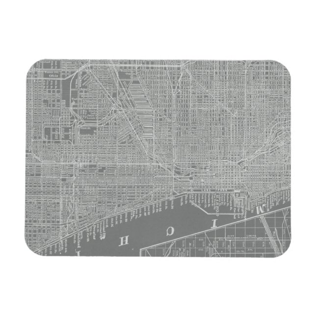 Sketch of Chicago City Map Magnet (Horizontal)