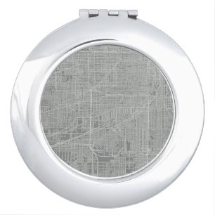 Sketch of Chicago City Map Makeup Mirror
