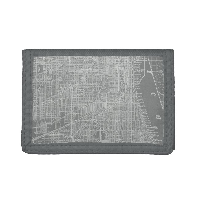 Sketch of Chicago City Map Trifold Wallet (Front)