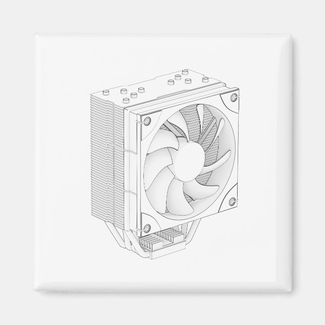 Sketch of computer processor cooler magnet (Front)