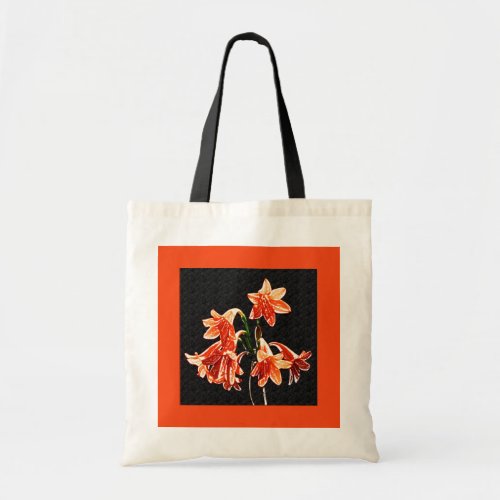 Sketch of Daylilies _ Mandarin orange and Rust Tote Bag