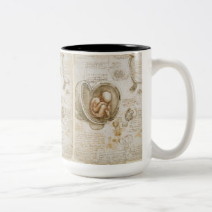 Sketch of Fetus by Leonardo Da Vinci Two-Tone Coffee Mug