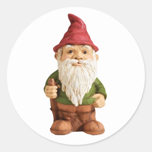 Sketch of Garden Gnome Classic Round Sticker