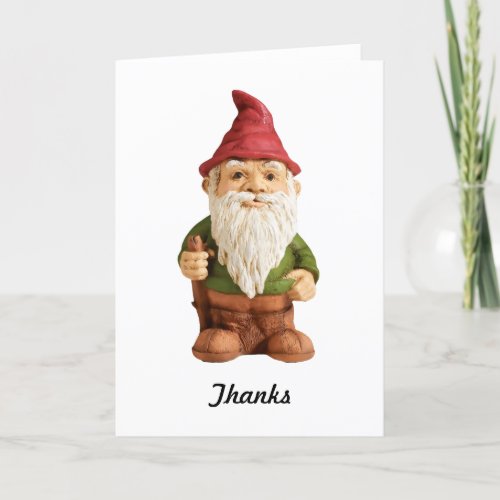 Sketch of Garden Gnome Thank You Card