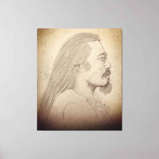 "Sketch of Kitaro", musician, composer, artist Canvas Print (Front)