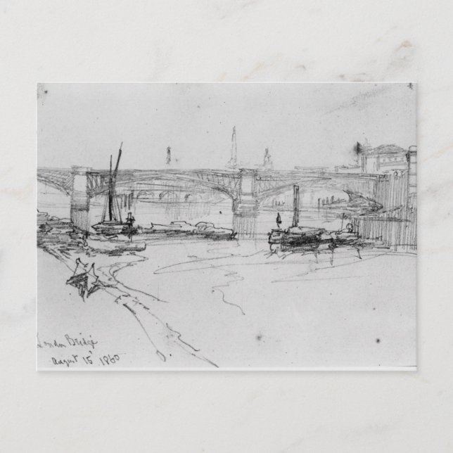 Sketch of London Bridge, 1860 Postcard (Front)