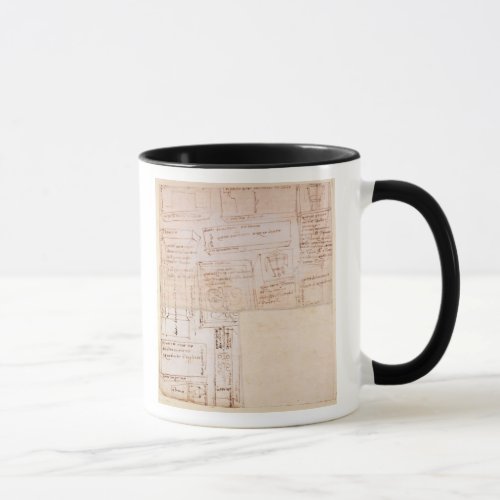 Sketch of Marble Blocks for Statues with Notes Mug