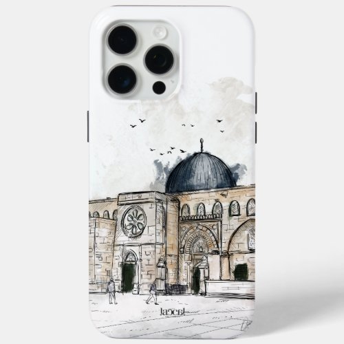 Sketch of Masjid Al Aqsa _ Free Palestine iPhone 15 Pro Max Case