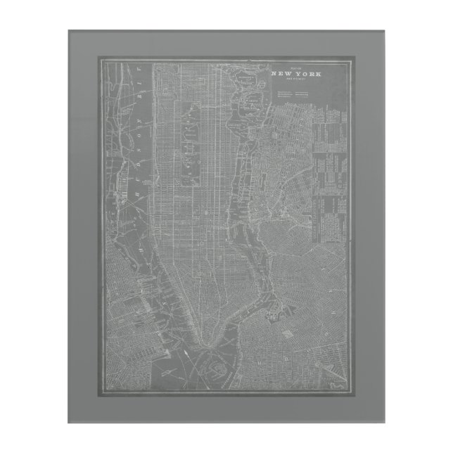 Sketch of New York City Map Acrylic Print (Front)