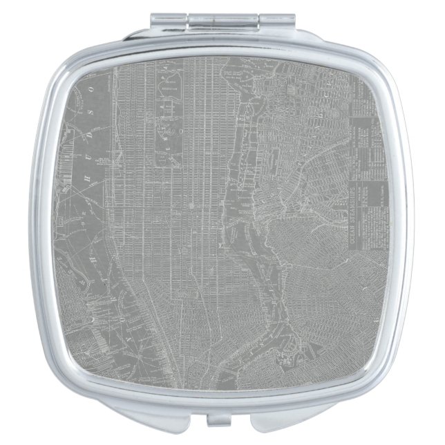 Sketch of New York City Map Compact Mirror (Front)