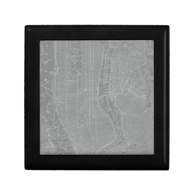 Sketch of New York City Map Jewelry Box (Front)