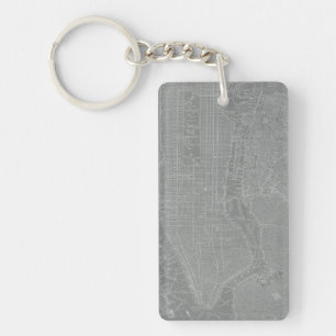 Sketch of New York City Map Keychain