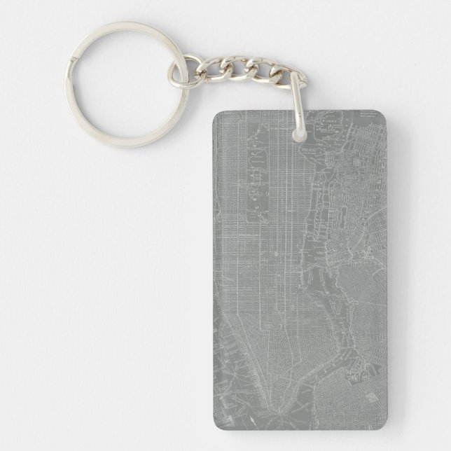 Sketch of New York City Map Keychain (Front)
