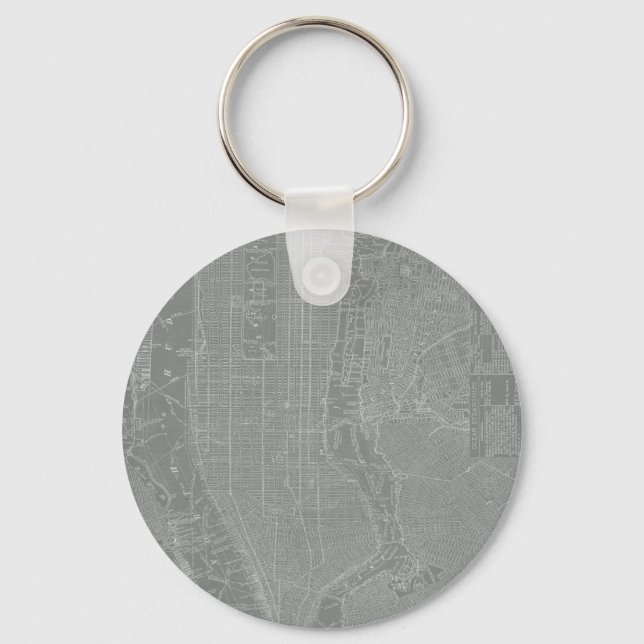 Sketch of New York City Map Keychain (Front)