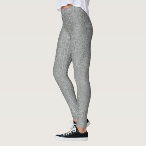 Sketch of New York City Map Leggings