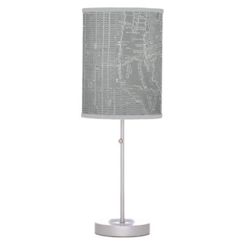 Sketch of New York City Map Table Lamp