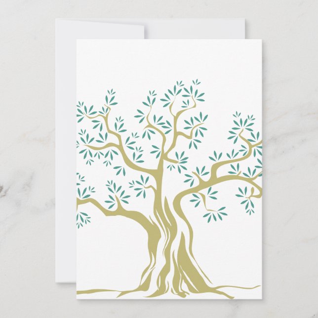 Sketch of Olive Tree Invitation – Botanical Card (Front)