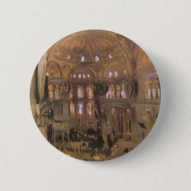 Sketch of Santa Sophia by John Singer Sargent Button (Front)