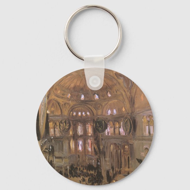 Sketch of Santa Sophia by John Singer Sargent Keychain (Front)
