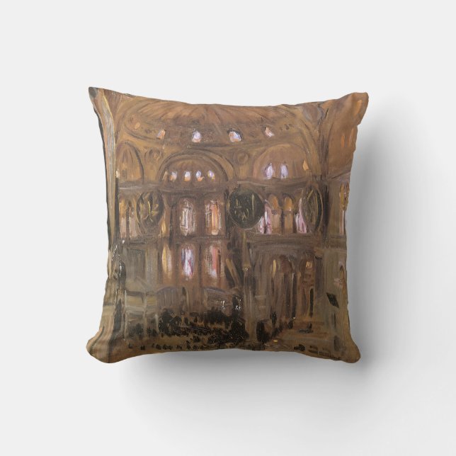 Sketch of Santa Sophia by John Singer Sargent Throw Pillow (Front)