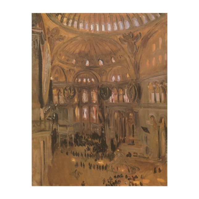 Sketch of Santa Sophia by John Singer Sargent Wood Wall Art (Front)