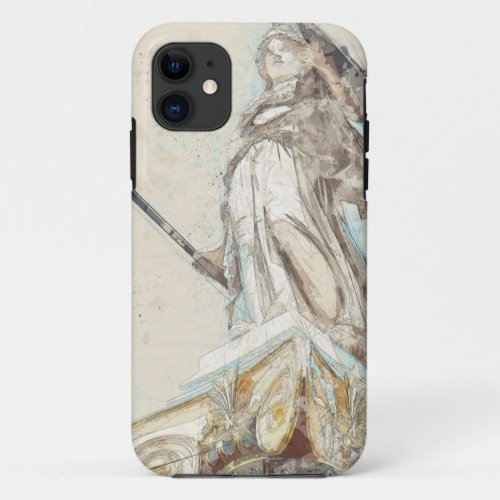 Sketch of Statue of Athena iPhone 11 Case