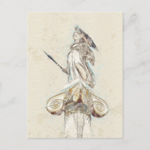 Sketch of Statue of Athena  Invitation Postcard