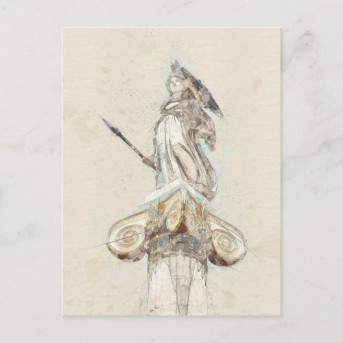 Sketch of Statue of Athena Postcard